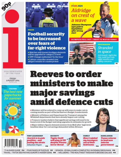 i: Rachel Reeves to order ministers to make major savings amid defence cuts