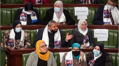 Getty Images MPs in Tunisia's National Assemby