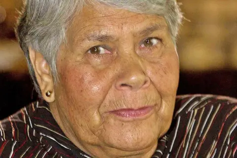 Getty Images Lowitja O'Donoghue close up - she has short grey hair and gold earrings and is wearing a stripey top