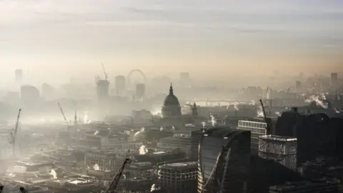 Getty Images London skyline in smog
