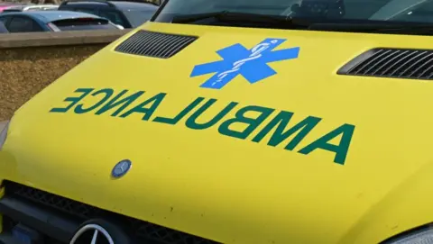 The bonnet of an ambulace