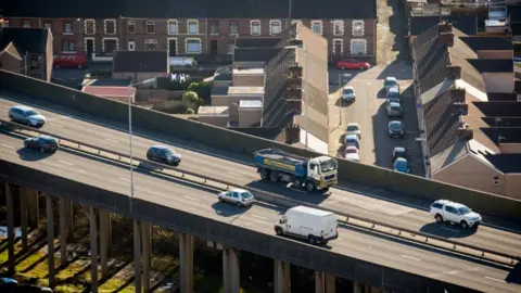 Getty Images The M4 through Port Talbot is one of the stretches that will have a speed limit between two junctions