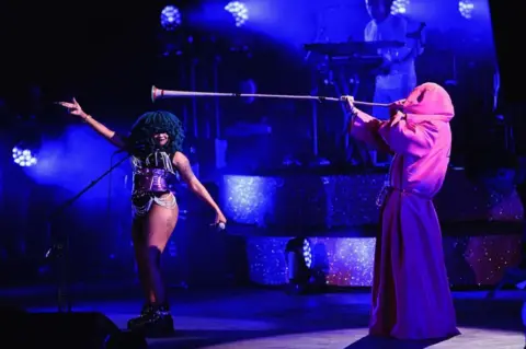 AFP Moonchild Sanelly on stage with Gorillaz in Vienne, France.