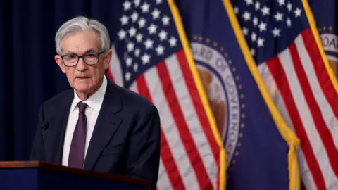 Jerome Powell, chairman of the US Federal Reserve, during a news conference following a Federal Open Market Committee (FOMC) meeting in Washington, DC, US, on Wednesday, May 7, 2025.