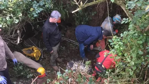 Ben Weston Rescue team at top of shaft