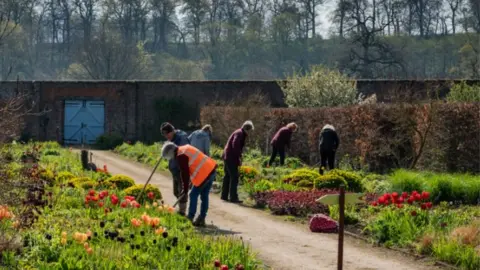 Helmsley Walled garden Volunteers working at Helmsley Walled Garden