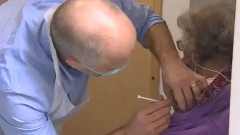 BBC Vaccination at a clinic in Porthcawl