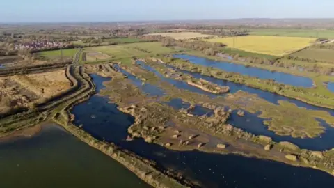 Appleford Parish Council A birds eye view of a restored quarry that has now been turned into wetlands.