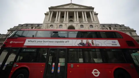 PA Media Bus outside the Bank of England