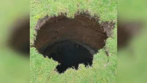 Lesley James Sinkhole in Sappers Field, Wooburn