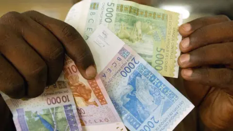 Getty Images CFA franc banknotes