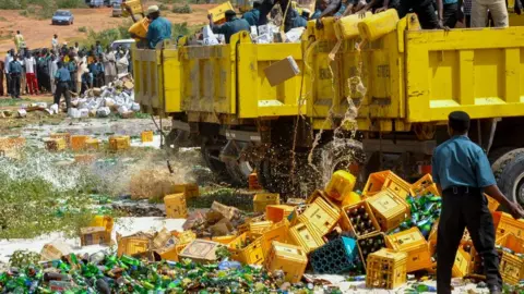 Sani Maikatanga  Hisbah officers destroying alcohol