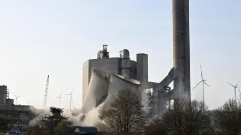 Cooling tower from a power plant being demolished