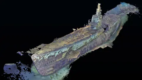 4D photogrammetry model of USS Harder (SS 257) wreck site by The Lost 52.