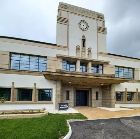 EHA The art deco front of a former school in the Borders which has been converted into housing