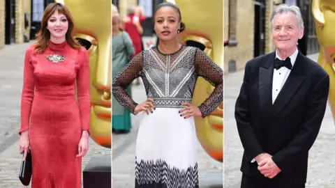 PA Diane Morgan, Nina Toussaint-White and Michael Palin