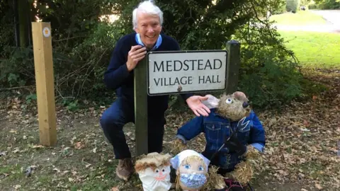 Nigel Spelman Nigel with the scarecrow and scarecrow heads