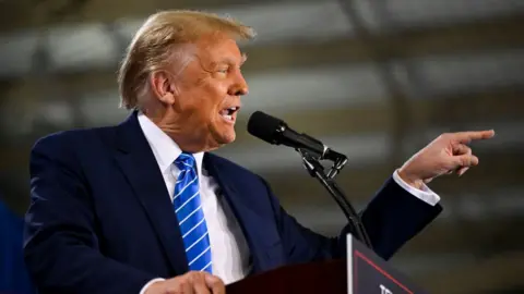 Getty Images Donald Trump at a Sunday campaign rally