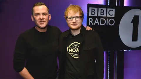 BBC Scott Mills and Ed Sheeran