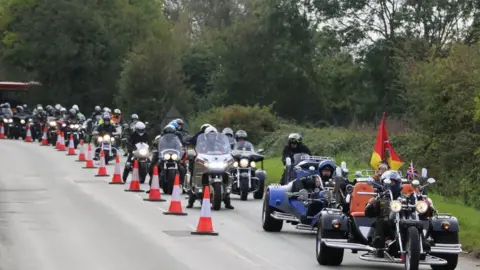 National Memorial Arboretum Riders taking part in Ride to the Wall