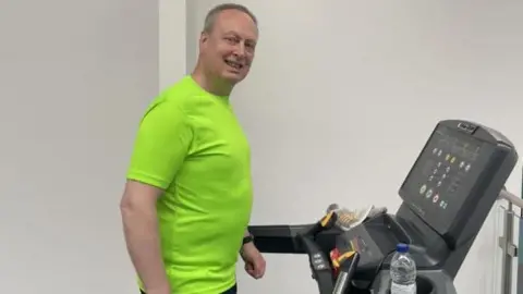 Canon Gavin Kibble MBE Canon Gavin Kibble MBE on a treadmill 