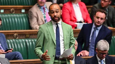 UK Parliament Josh Babarinde the MP for Eastbourne in the House of Commons questioning the Chancellor about funding for the Eastbourne Maternity Unit