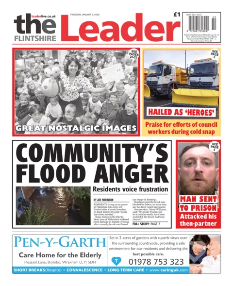 The Flintshire Leader The front page of the Flintshire Leader 