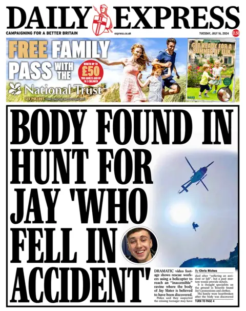  "Body found in hunt for Jay 'who fell in accident'". 