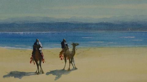 Bedouins by the Dead Sea, undated, by Lady Caroline Emily Gray-Hill