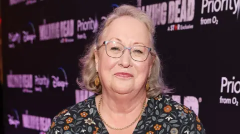 Handforth Parish Council member Jackie Weaver attends the premiere screening of "The Walking Dead" Season 11 airing on Star on Disney+ at Kings Place on August 19, 2021 in London, England