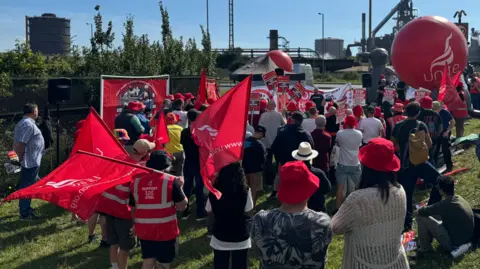 BBC Protestors in Port Talbot