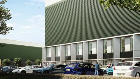 DHL CGI of what the finished warehouse could look like