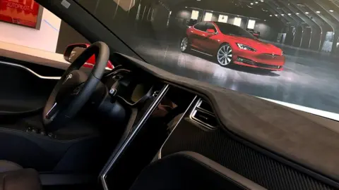 Getty Images Tesla Autopilot in Model S car