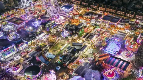 Danny Lawson / PA Media Aerial view of Hull Fair