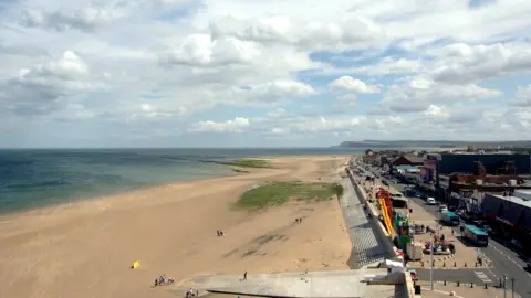 Redcar seafront taken from the Redcar Beacon