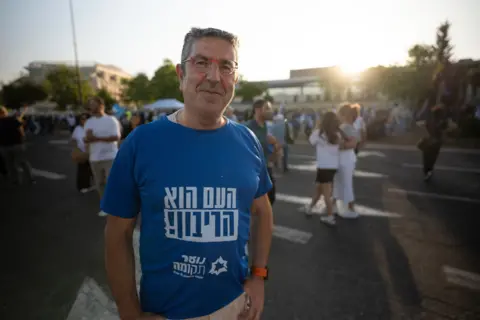 Lee Durant/BBC Protester Avigdor Bargil