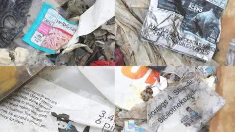 Some of the plastics from different countries found in Jenjarom