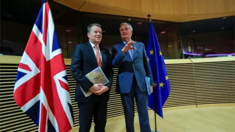 Reuters David Frost and Michel Barnier