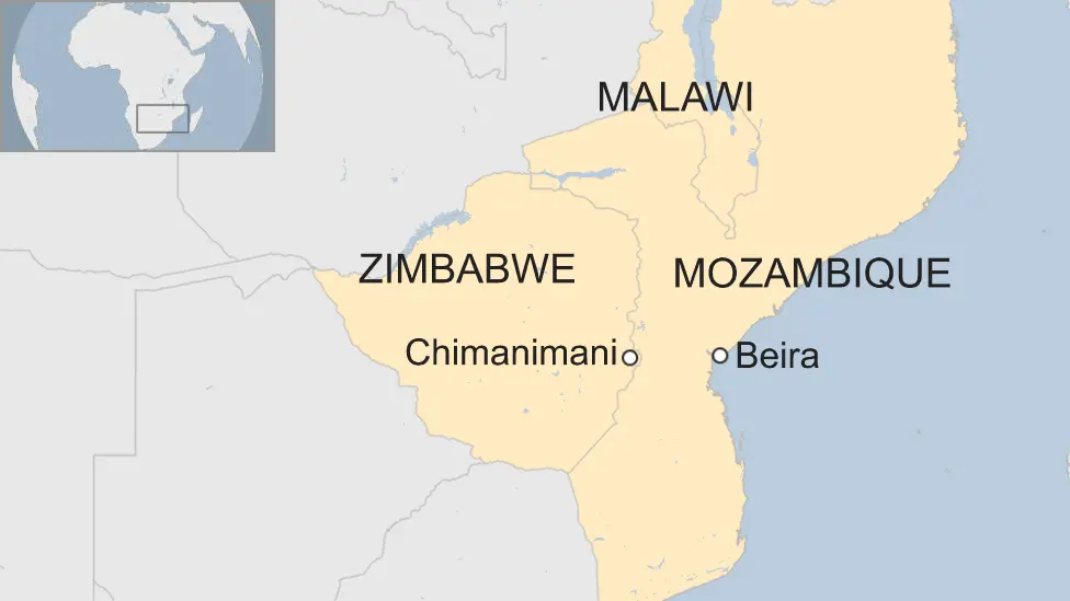 Map of affected regions