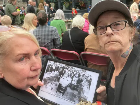 Sisters in law Sandra O'Brien and Catherine Doyle attended the memorial in Dublin