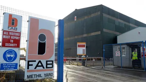 Getty Images The main gate at the Methil yard of engineering company BiFab