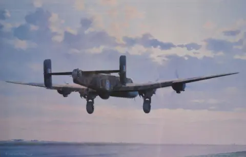 Alan Knight Slipping Earth's Surly Bonds - a painting of MZ 519 by Keith Woodcock, commissioned by Alan Knight