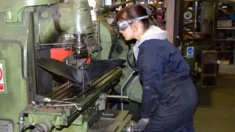 Ffestiniog Railway worker at railway depot