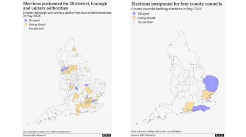 Twenty-nine English councils to delay elections, minister confirms