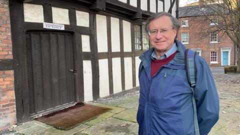 Peter James outside Rowley's House