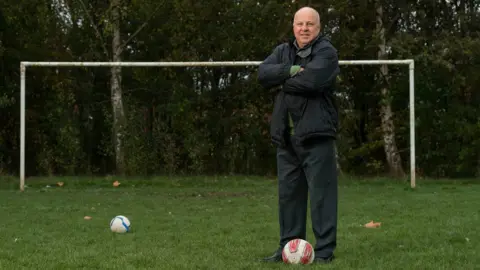 BBC / Jon Parker Lee Eamonn is now retired near Manchester, but still works part-time for Everton FC