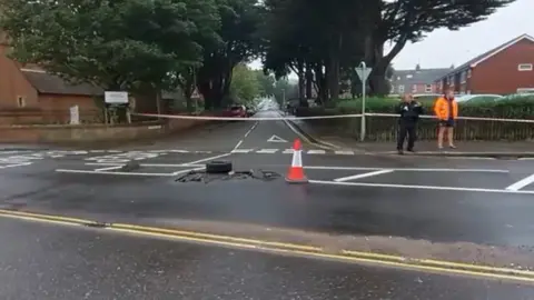 Gareth Gabriel Film and Photo A hole that opened up in Sheringham after heavy rainfall