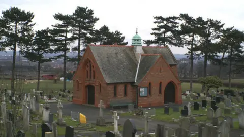 Geograph/David Long Cemetery chapel in Hawarden