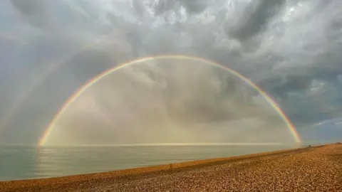 Dean Macey A double rainbow at Sandwich Bay