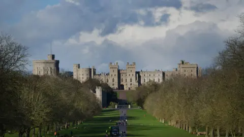 Windsor Castle and the Long Walk in Windsor Great Park,